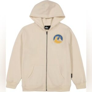 Quiksilver Boys Youth Cream Zip Up Sz Large Retail $48